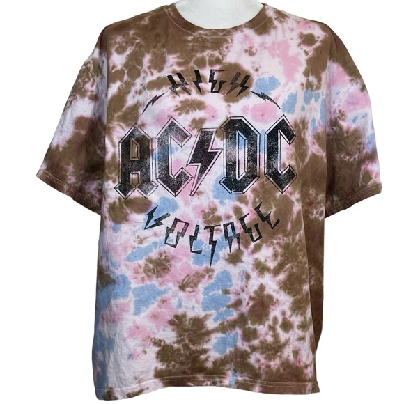 AC/DC | Tops | Vintage Acdc High Voltage Tiedye Tshirt | Poshmark